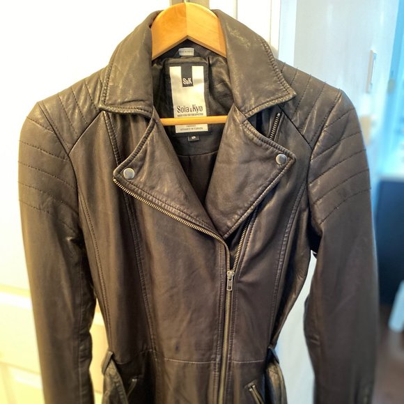 SOIA & KYO Black Leather Jacket - Picture 1 of 6